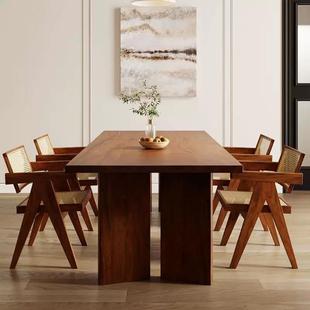北欧饭实木餐桌xyx201桌复古茶桌会桌椅原设计工作木台长桌议长方