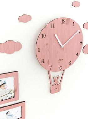 wooP00000CZzom准摇摆创意屋挂钟客厅约钟表卧室静音可爱挂简钟