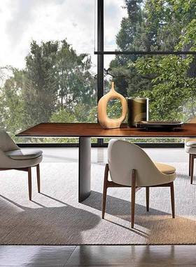 意式简布艺餐椅白木实木酒店餐装厅椅极子设计74203师软别墅蜡豪