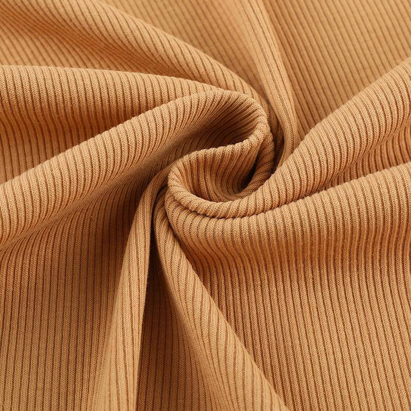 2*2针织罗纹棉打底面料21KTH0冬g秋涤力螺纹坑条打底衫背心弹布料