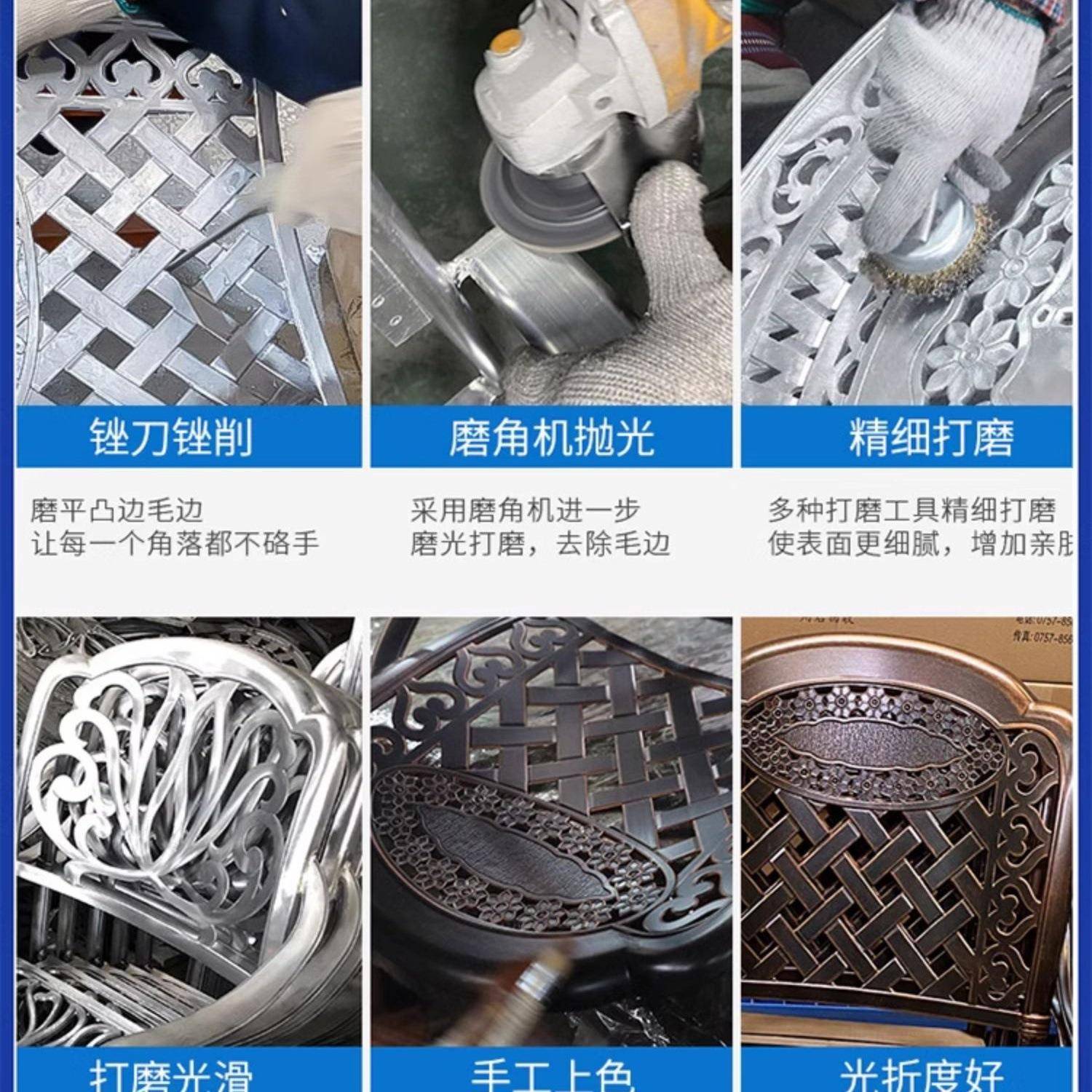 现货8889轻简约户外铸铝桌椅阳台金属墅小桌台椅组合别庭院露桌奢