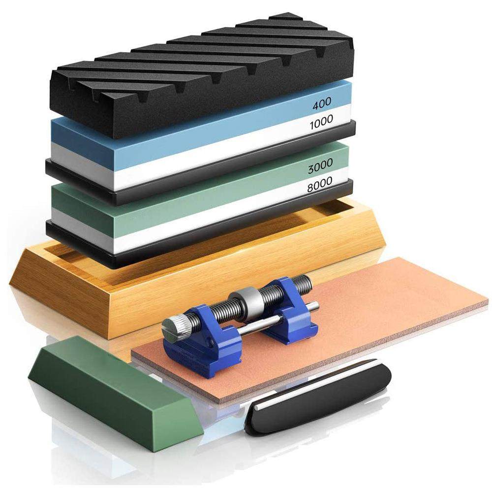 现货应厨房磨刀双套装刚白玉磨刀GPD黑石碳化供硅油石配件齐全