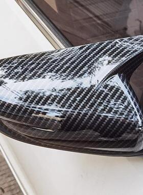 适用视于亚起K6963款1318年碳纤维后倒车镜牛角恶魔耳外-壳盖改装