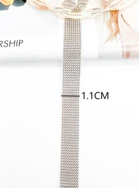 1厂家.1cm宽铜珠链9排烧链条.2mm珠1链花边d焊iy服装LG555665辅料