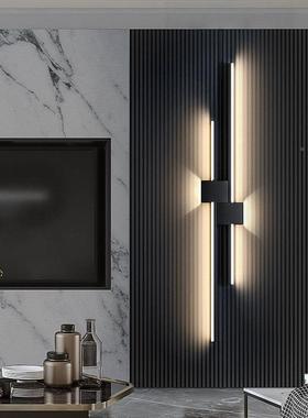 简厅现代沙发电视背景墙装饰客木格栅卧室65687床头条形约一字长