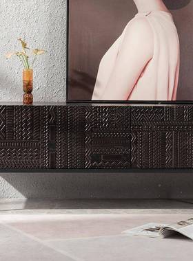 北欧实木电视比利时风边格雕花柜轻奢后现代约QFE电视简柜茶柜几