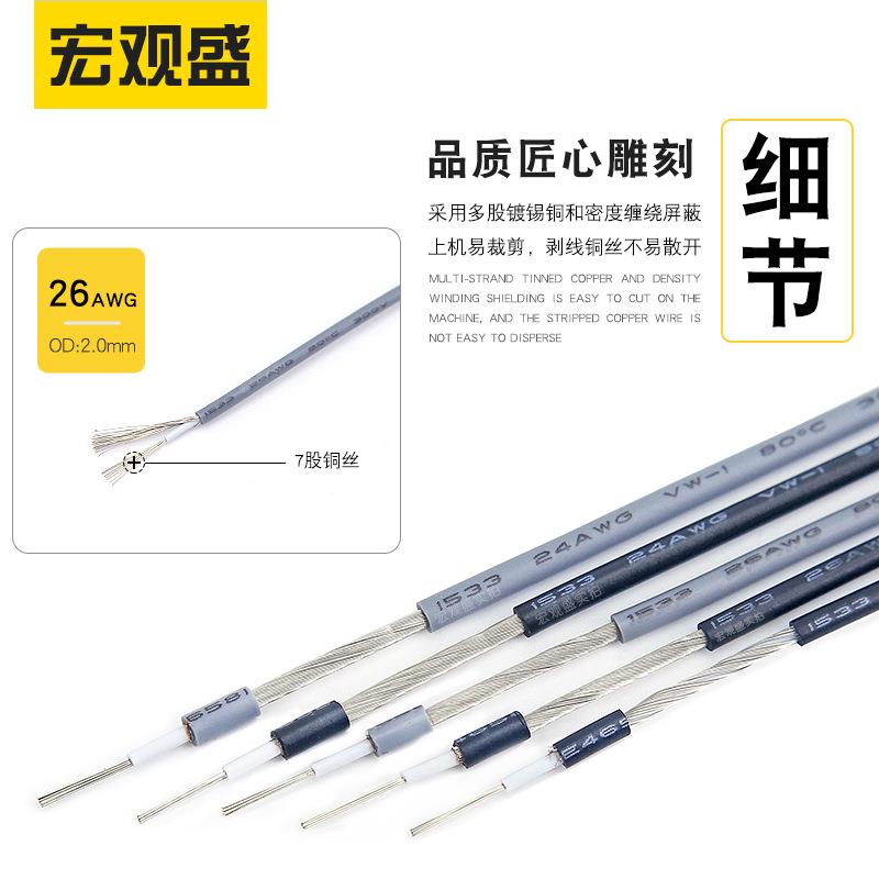 音频YCU线133#m2铜65awg单芯屏蔽线od2.0m缠绕线镀锡丝1芯一地控