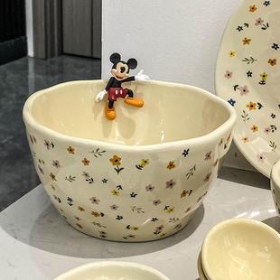 奶用油风餐具套装 吃饭碗碗家碗碟乔碗迁盘碗HNR具小清新小汤众碗