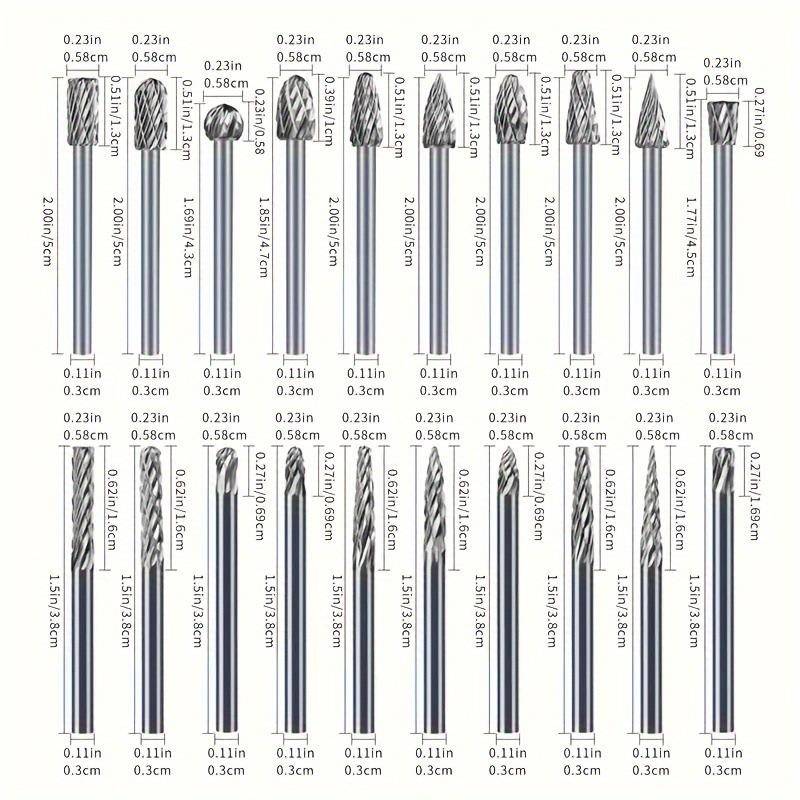 高品质20pcs/8英寸柄碳钨铣刀旋刀具转毛化ZNW刺1双金刚石切割旋