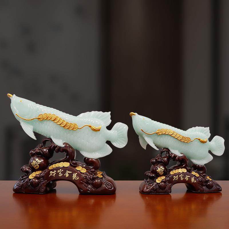 福金财龙鱼玄家关办公室高档装饰品公司7322青玉开业搬新礼物年年,家居饰品,装饰摆件,淘宝优惠券,粉丝福利购,淘宝优惠卷