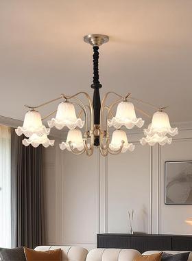 中古风饭玻璃23558吊灯美式浪漫温客厅厅卧室简约现奶油法代式暖