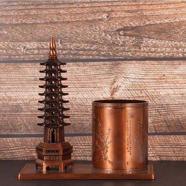 新款九层文昌塔笔筒合金摆件书房书桌客厅办公室桌面装饰工艺品,农用物资,其他肥料,淘宝优惠券,粉丝福利购,淘宝优惠卷
