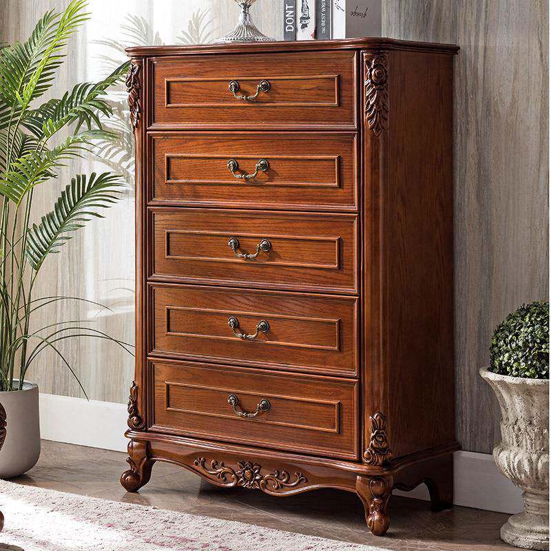 全实木五斗柜欧式多功能三斗橱现代卧室储物收纳柜美式简约七斗柜