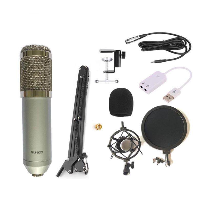 BM-900电脑K歌直播话筒防喷网USB声卡金属支架NB-35麦克风套装