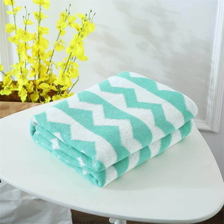 夏季新款毯子毛毯盖毯休闲条纹纯棉办公室午睡毯沙发加厚工厂