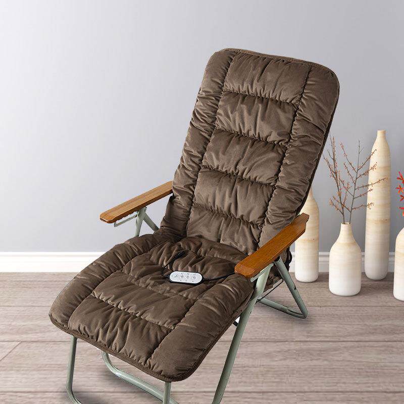 电加热躺椅垫子水晶绒连体椅垫坐垫冬季办公室椅电热垫按摩恒温