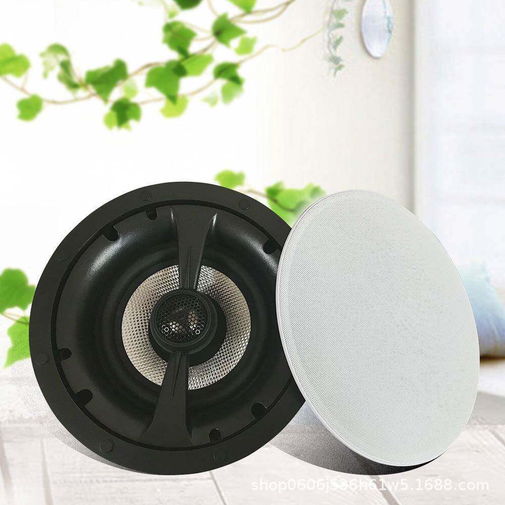 家庭背景音乐系统银边玻纤盆25芯钛膜高音头同轴天花吸顶喇叭音箱