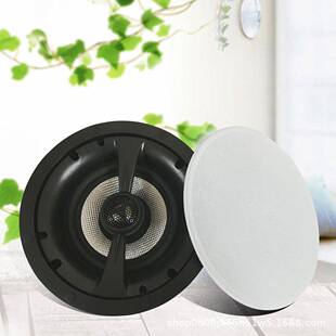 家庭背景音乐系统银边玻纤盆25芯钛膜高音头同轴天花吸顶喇叭音箱