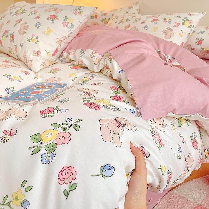 小清新全棉床上四件套儿童全棉可爱床品宿舍床单人三件套床笠被套,农用物资,其他肥料,淘宝优惠券,粉丝福利购,淘宝优惠卷