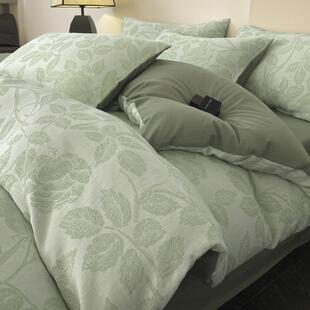 简约纯棉三层纱床上四件套全棉水洗棉床品被套罩床单人床笠三件套