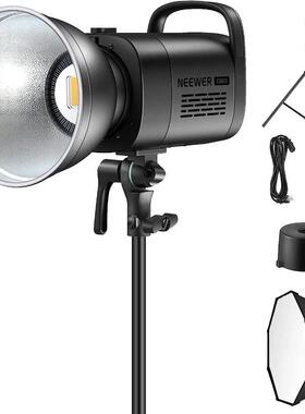 纽尔CB6060W常亮LED影视灯视频直播补光灯65cm八角柔光箱2米灯架