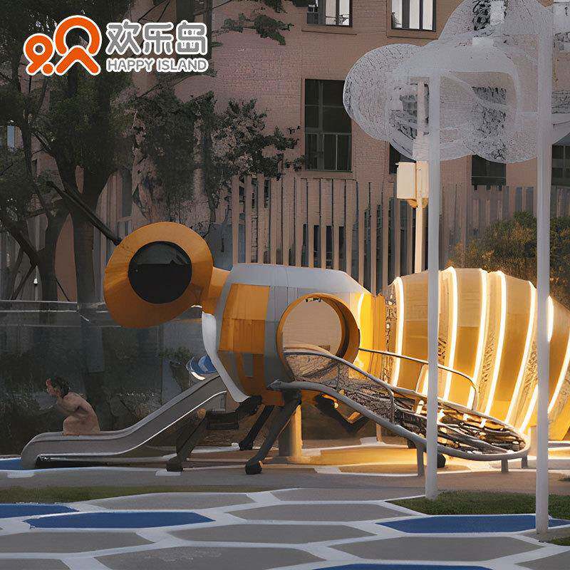 小区滑梯蜜蜂造型滑梯户外非标游乐设备儿童主题乐园设计