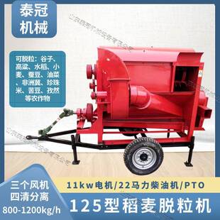 山东莒县125型打谷机蚕豆苦豆老式打粒机谷子高粱水稻小麦脱粒机