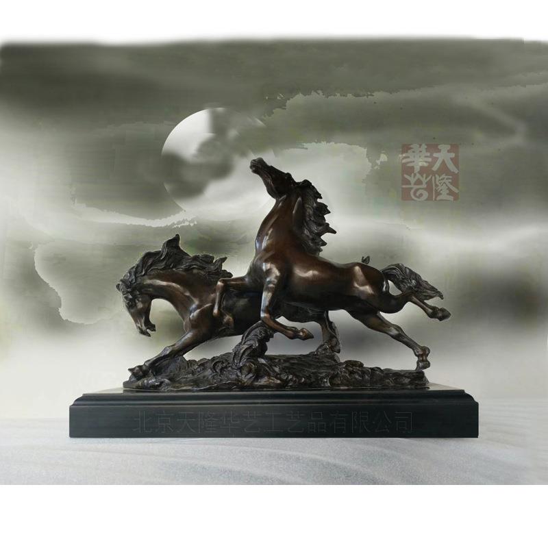 双奔马欧式马雕塑铜奔马铜马雕塑铜马摆件铜制铜马包装运输送到门