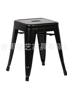 周铁艺工厂18吋45cm高方形铁皮凳吧台凳吧台椅酒吧椅椅子简约
