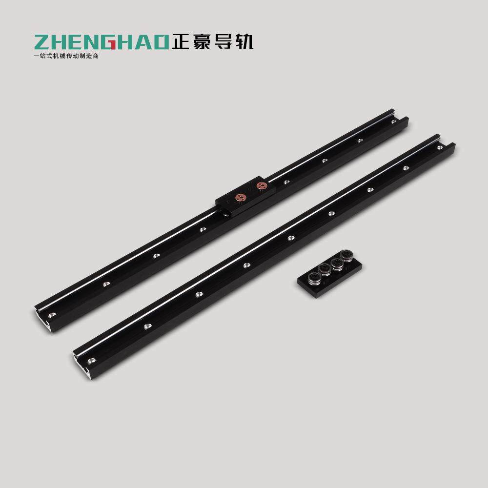 SGR内置双轴心滚轮直线导轨黑色无锁紧手柄限位滑块线性导轨