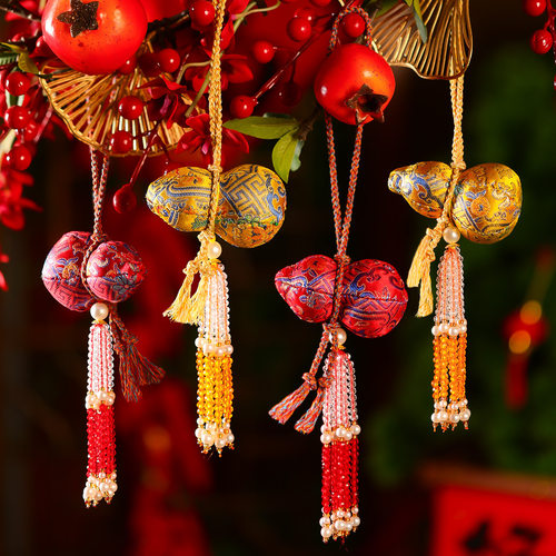 2026新款马年车载挂件春节过年入户门把手葫芦福字挂饰新年装饰品