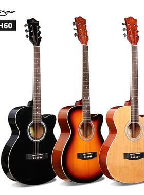40寸云杉民谣吉他亮光GA-H60高端初学入门琴吉他