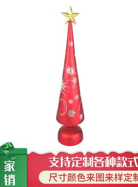 热卖爆款LED灯发光圣诞玻璃装饰品圣诞节日氛围装饰玻璃摆件