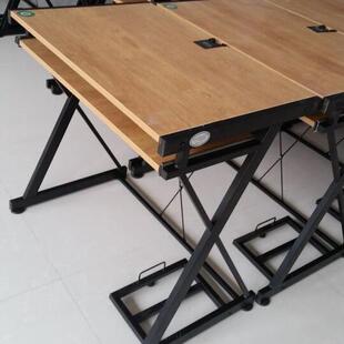 新款学生学校机房微机室单双人培训电脑桌语音教室电脑台