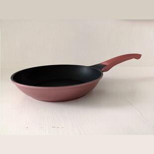 宏海永康玫瑰金平底煎锅铝合金不粘牛排煎盘明火电磁炉可用