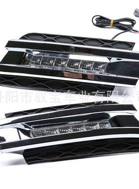 适用奔驰W16406-09款GL日行灯LED雾灯通风网前杠隔栅