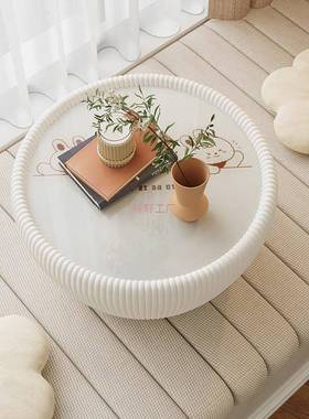 奶油桌风新飘窗用茶几公寓民宿飘窗家卧室款阳台榻80796榻米圆形