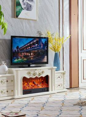 .05米欧雕花描式金壁炉客2厅实木装饰柜电柜取暖80278电子仿视真
