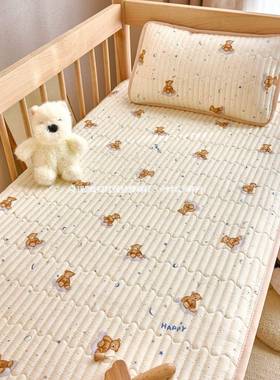 2025新款双层纱幼儿童棉床盖夹床单睡薄床垫垫子母婴85751婴级床