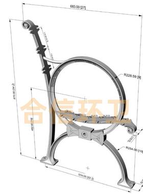 户外公园椅脚室椅外休长闲椅配件56367庭院花长腿条凳子铁艺座脚