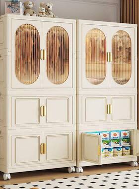 折叠儿式收19972纳柜衣双开门塑料柜子卧室房间婴儿简童易安装柜