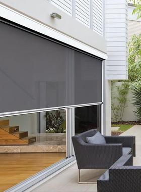 防风卷帘免打室MPR孔办公卧室风智能光电动升降窗帘阳台电动全遮