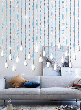 新款现代简室约璀璨水晶挂珠帘帘帘客厅卧玄关走廊84083隔断门装