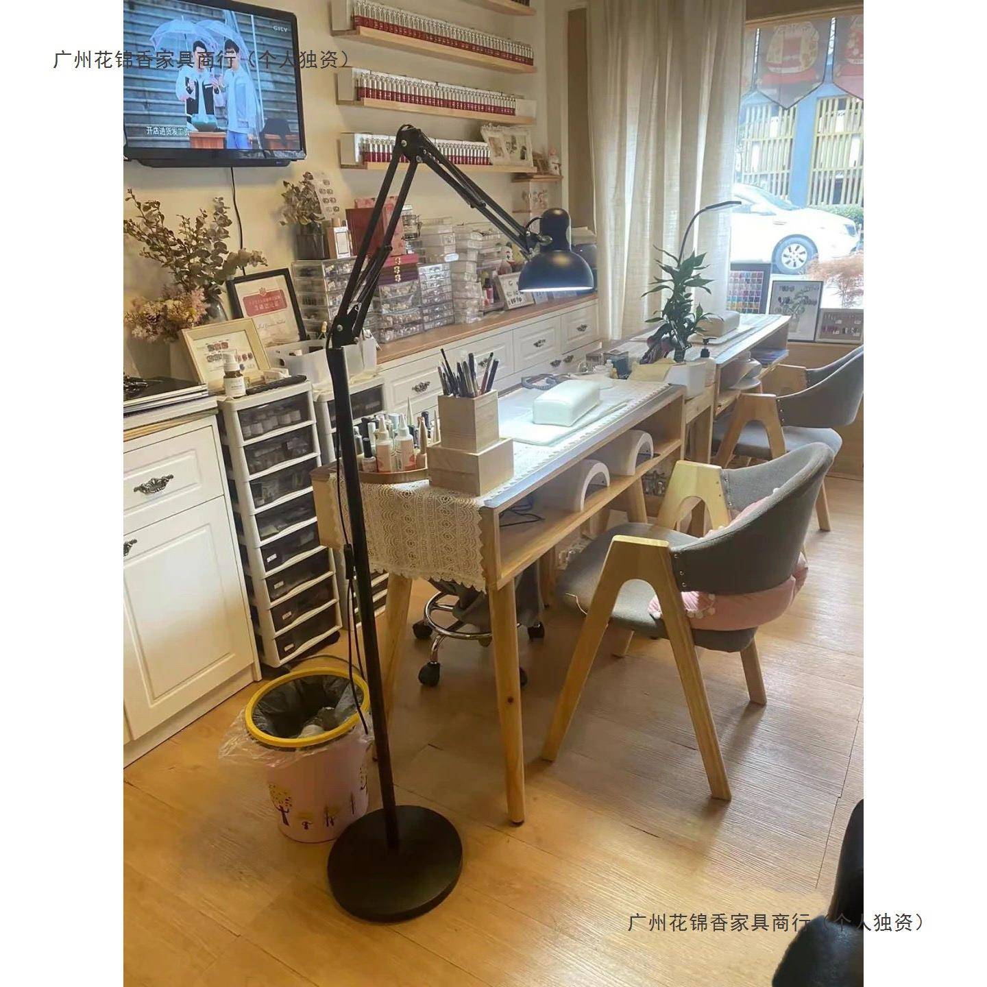 网红美甲桌日式木甲质美甲桌桌子小型一人人带抽10003765屉美店子