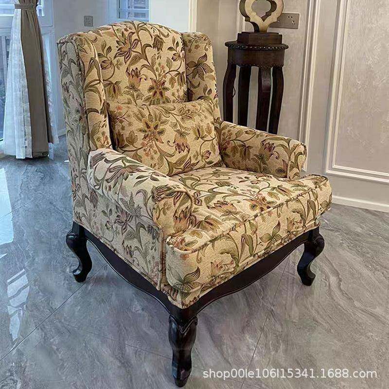 美布式古布艺花古仿客厅酒店民宿阳台卧室单人休闲Sf07798复老虎