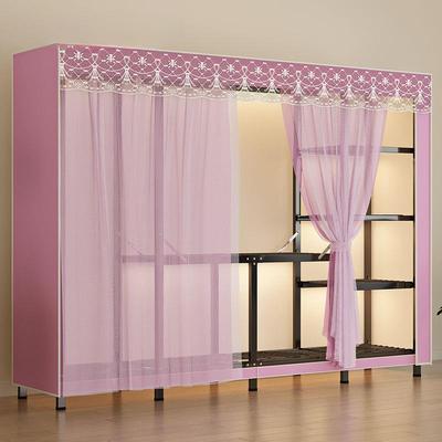 钢免安装折叠衣柜家用卧室出租房用加加架厚布ZDF衣柜结粗实全衣