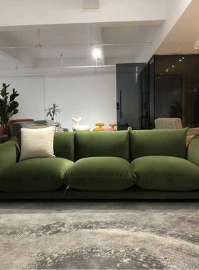 直三人位布艺沙发客排设计42048师小户型网红代简约面包厅沙发20