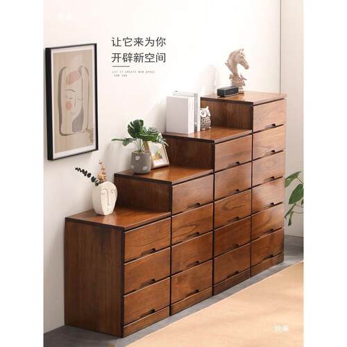 简约实木柜夹缝收纳柜经济型卧室边小柜XY665365斗床子储窄物柜迷
