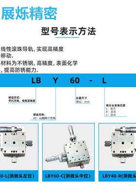 XY轴位移平台YL28122BS/XYS1G/EJF微0手动精密微X调不锈钢型十字