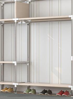 简HES易出衣柜现代约布柜钢管加粗简加固租房用衣家用卧室收纳挂